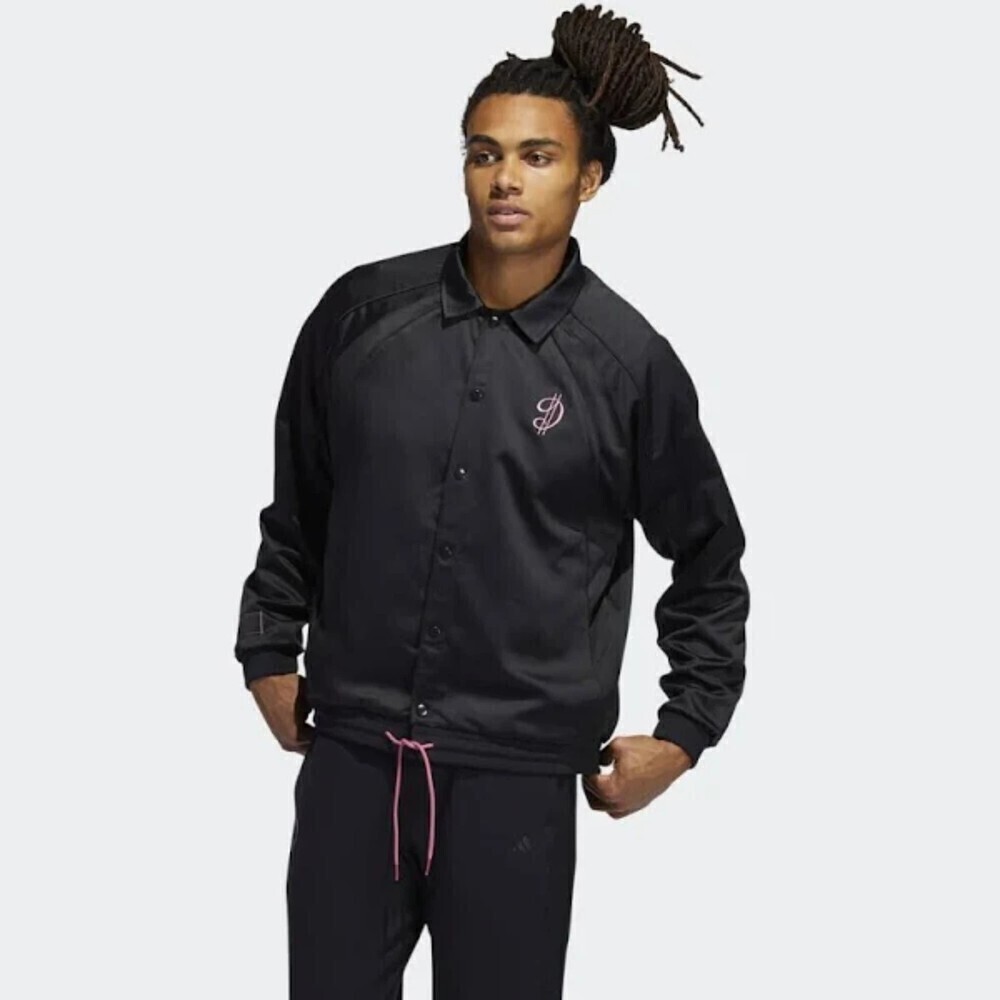 ADIDAS Damian Lillard Black Pink Snap Button Jacket Dame D.O.L.L.A. EXTPLY XS